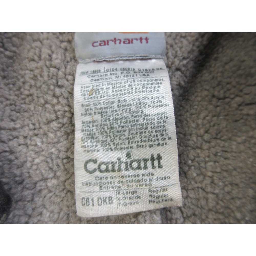 VTG Carhartt Detroit Jacket Mens Large Brown C61 Sherpa Lined Work Chore‎ Coat - Picture 11 of 16